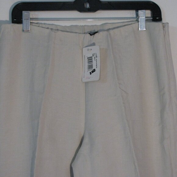 600 West Linen Blend Pant Size 10 NWT $122 Fully Lined Tan Cream Trouser - Picture 2 of 6